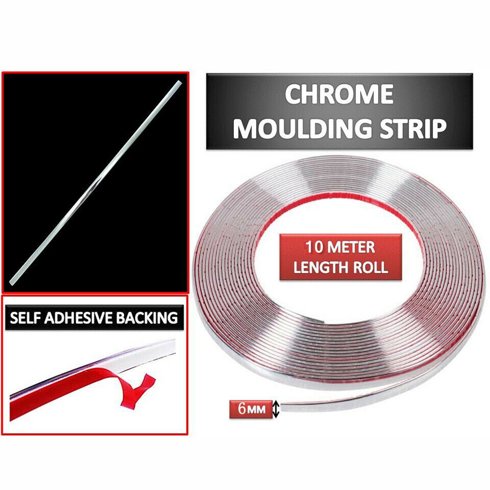 Cover Chrome moulding trim strip Decoration Universal Accessories Silver
