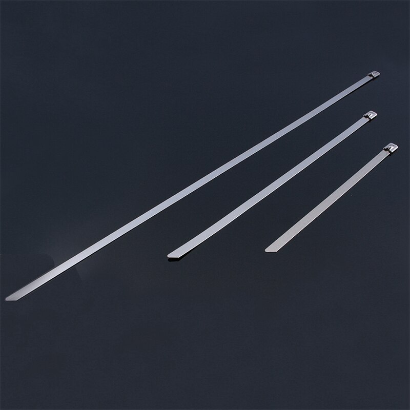50Stck 304/Edelstahl Kabelbinder schwer Pflicht selbst-Verriegelung Kabel Postleitzahl Krawatte Multi-Zweck Metall auspuff wickeln Verriegelung Krawatten
