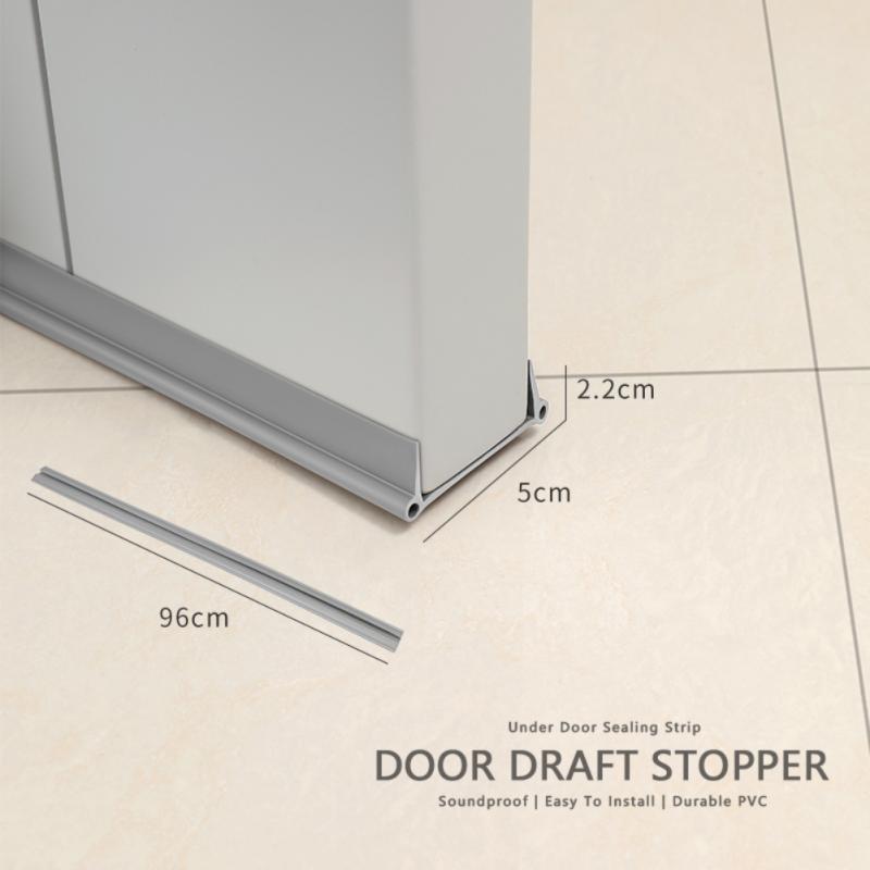 Door Stopper Dust Flexible Door Noise Bottom Draft Reduction Sound Weatherstrip Window Sealing Blocker Strip Proof Sealer Under: grey