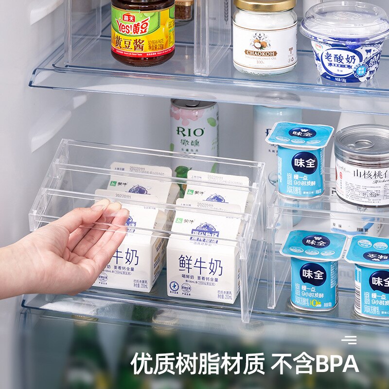 1pcs Fridge Organizer Fridge Rack Kitchen Racks Kitchen Items Stackable Shelf Layered Shelf Tray Storage Rack Space Saver
