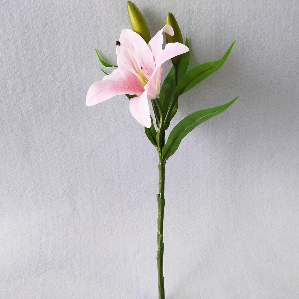 5 stykker hjem stue indretning hvid pink 30cm ægte berøring plast lilje bryllup begivenheder fest favor kunstige blomster: Lyserød