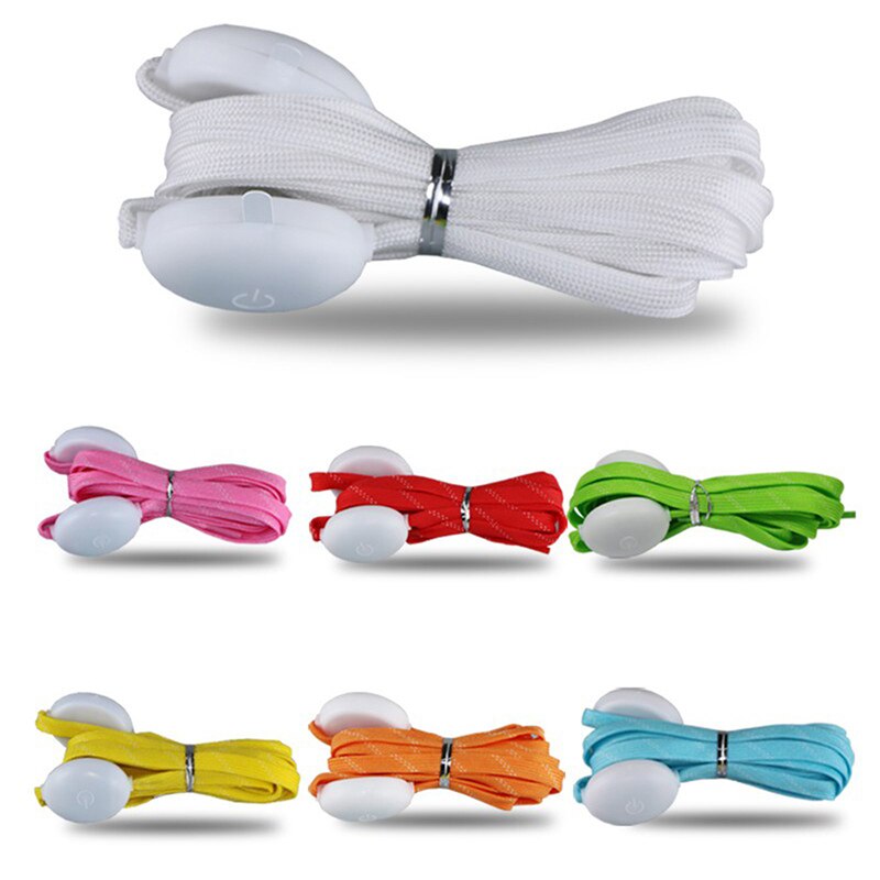 1 Paar Led Sport Veters Glow Schoen Strings Ronde Flash Licht Schoenveters Geen Tie Lui Veters Lichtgevende Schoenveters