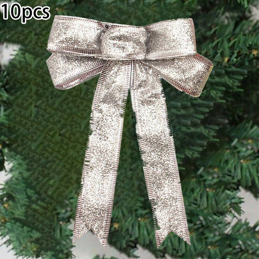 10 stuks kerstlint strik kerstboomversiering handgemaakte grote kerstversiering