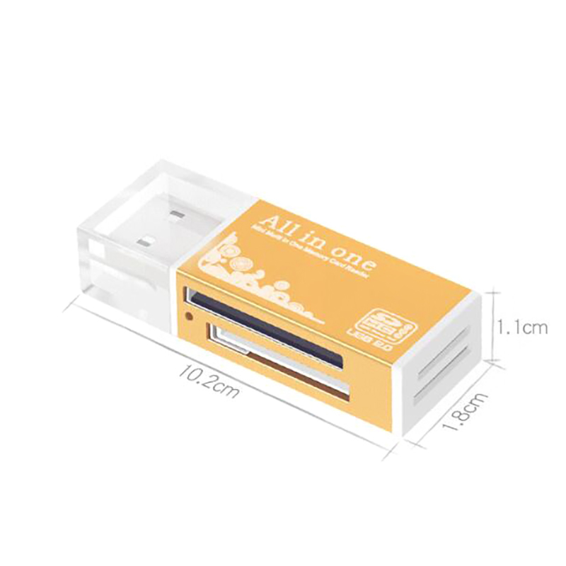 4 in 1 kartenleser-adapter usb 2.0 multifunktionskartenleser für mmc/dv, ms duo/ms pro duo, micro ms  (m2)/  t-flash-karten