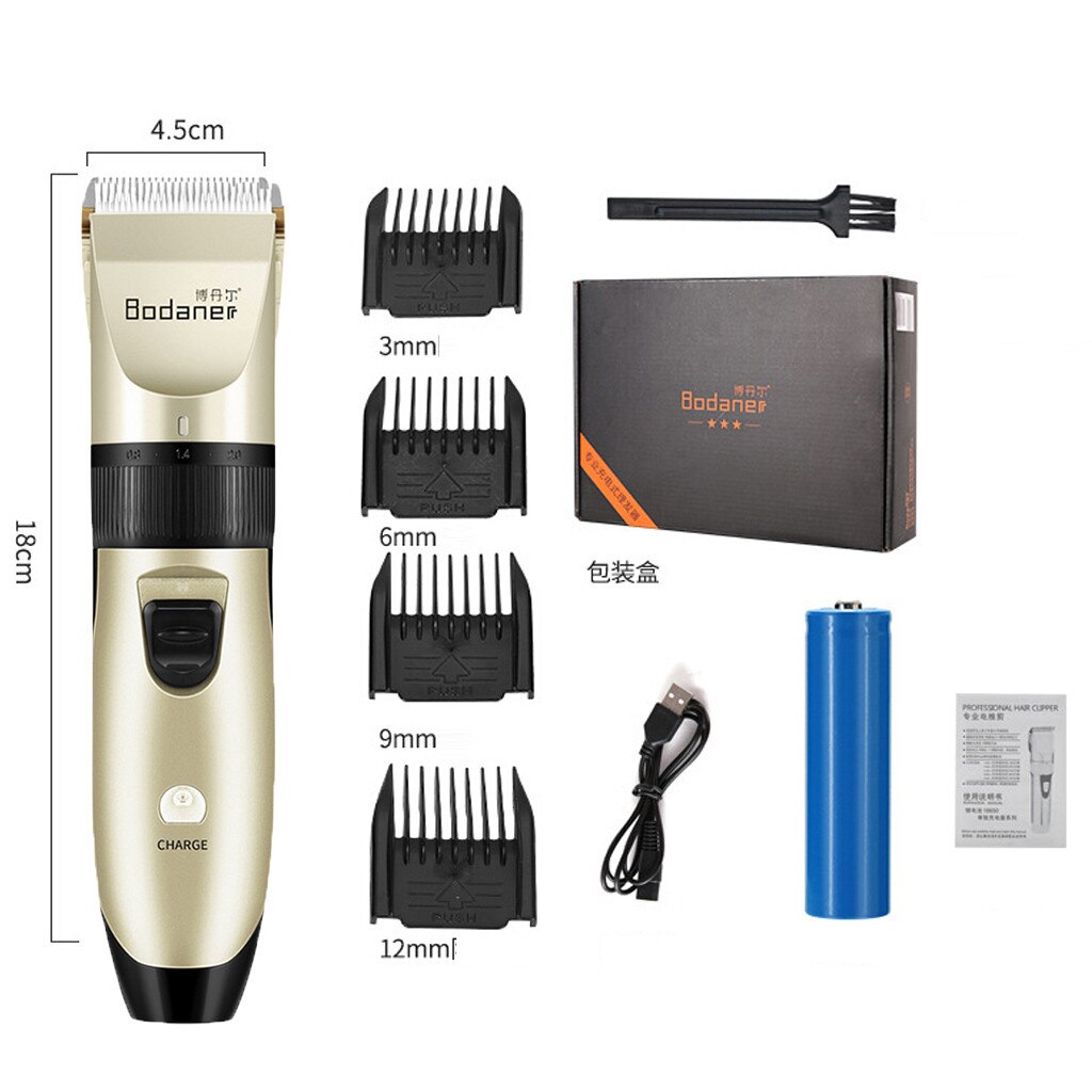 Profissional à prova dwaterproof água metal máquina de cortar cabelo elétrico sem fio grooming haircut portátil recarregável máquina de corte de cabelo