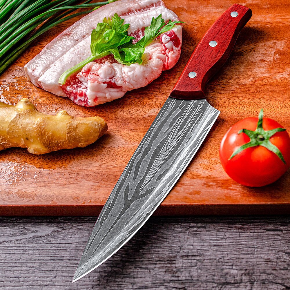 Stainless Steel Chef Knife Handmade Meat Cleaver Boning KnifeTraditional Chinese Slaughter Knives Vegetable Cutter Cooking Tool