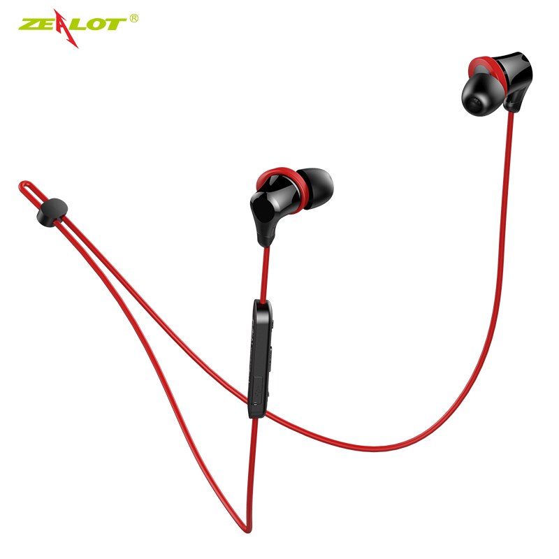 ZEALOT H11 Sport Bluetooth Earphone Running Waterproof Wireless Headphones Handsfree Headset with Mic for Phones connect 2 devic: BlackRed