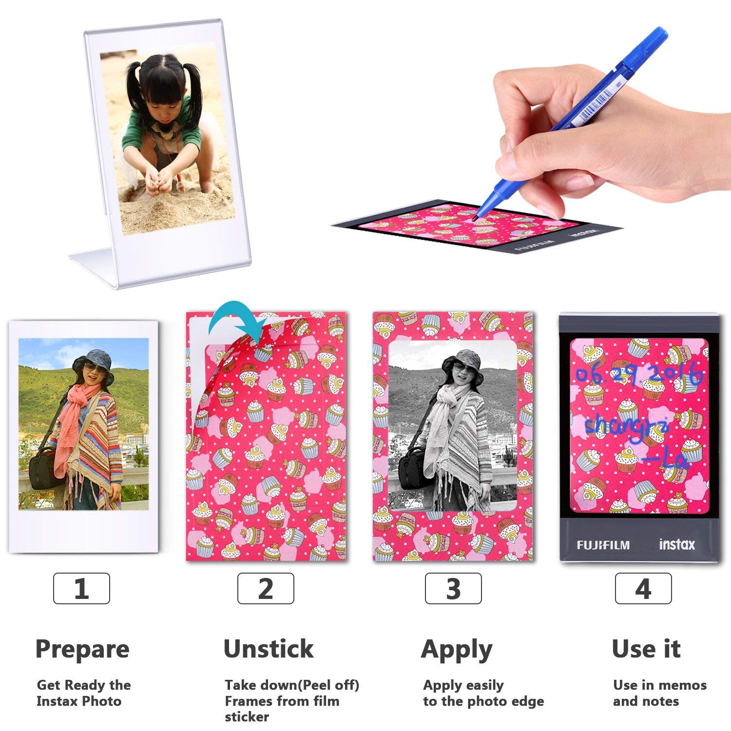 Andoer 10 In 1 Kit Accessori Per Fujifilm Instax Mini 9/8 – Custodia, Filtro, Specchio Selfie, Album, Cornici E Adesivi Per Foto Creative