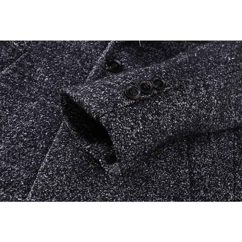 Herfst Mode Jas Heren Wollen Jas Enkele Breasted Business Jassen Heren Kleding Trend Mid-Lange Geul jas Mannen