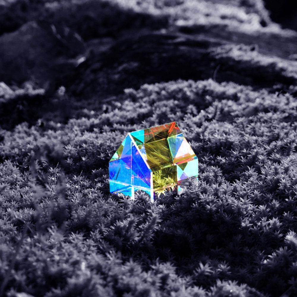 Optical RGB glass prism Colorful Prism X Cube Square Glass Cabin Optical Prism Shape Lens Color 20*20*18cm