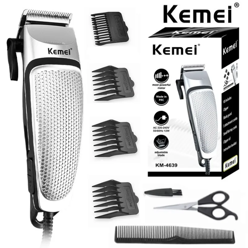 Kemei KM-4639 Electric Clipper Hair Clippers Trimmer Household Low Noise Beard Machine Personal Care Haircut Tool: AU Plug
