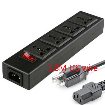 Black 250v 10a 4 jack Multifunction Universal power adaptor outlet PDU strip wiring board extension socket power cord converter