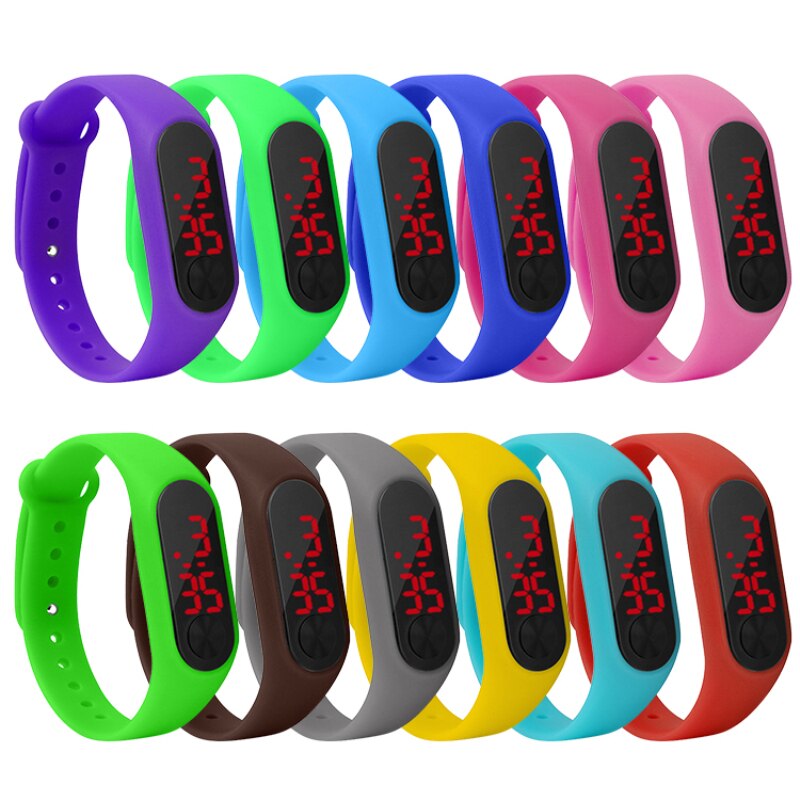 kid children electronic Watch Led Child Watch student PU Electronic Digital Clock Bracelet Wristwatch For Boys Girls