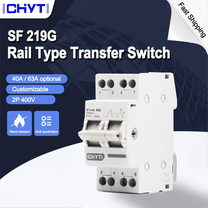 2P 40A MTS Dual Power Manual Transfer Switch Interlock Circuit Breaker