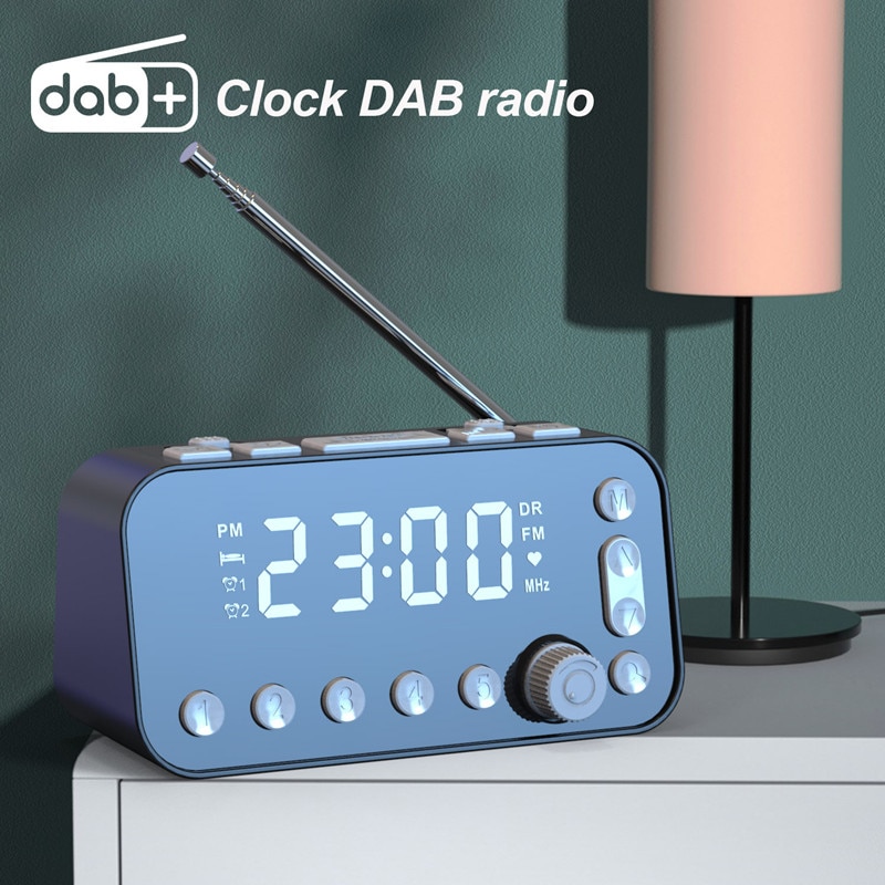 DAB/FM Alarm Clock Radio, Large Screen, Dual Alarm Clocks, Dual USB Ports To Charge Mobile Phones, Storage Channel Function