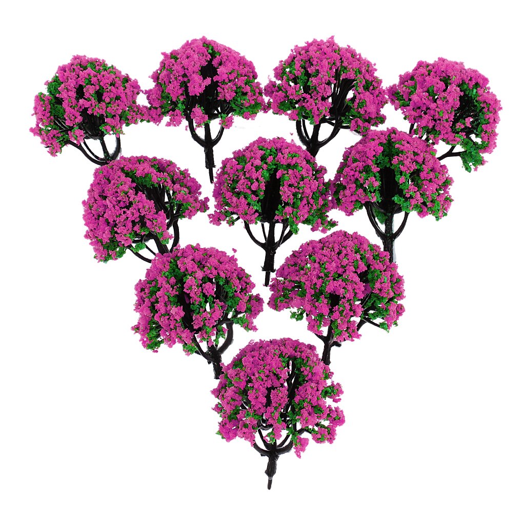 40 Pieces 8cm 1:150 N Scale Plastic Model Trees Railroad Landscape Scenery model trees to decorate building model, roadway,: Option10 10pcs