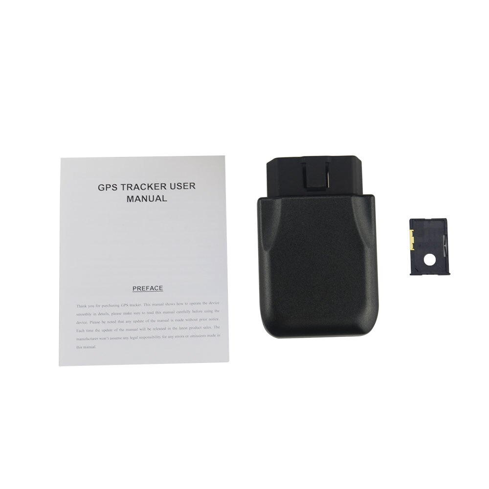 TK206 OBD2 GPS GPRS Real Time Tracker Car Vehicle Tracking System With Geofence Protect Vibration Cell Phone SMS Alarm Alert: black No Box