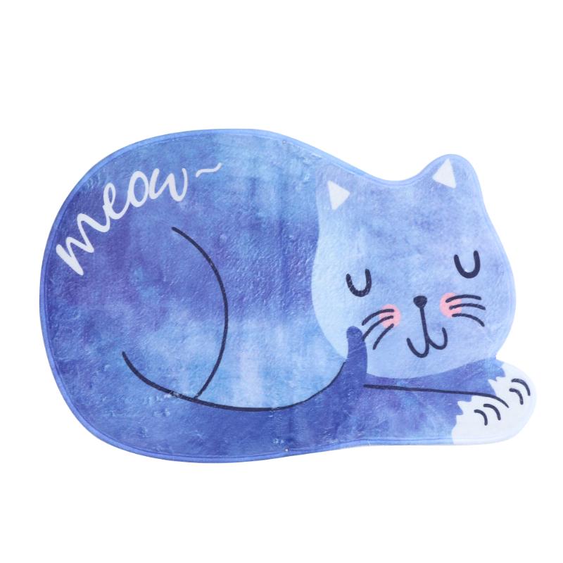 Alfombra de cocina lavable, productos de baño, alfombra, felpudo, tapete de baño, mesa de té, antideslizante esponjoso, Alfombra de gato durmiendo falsa