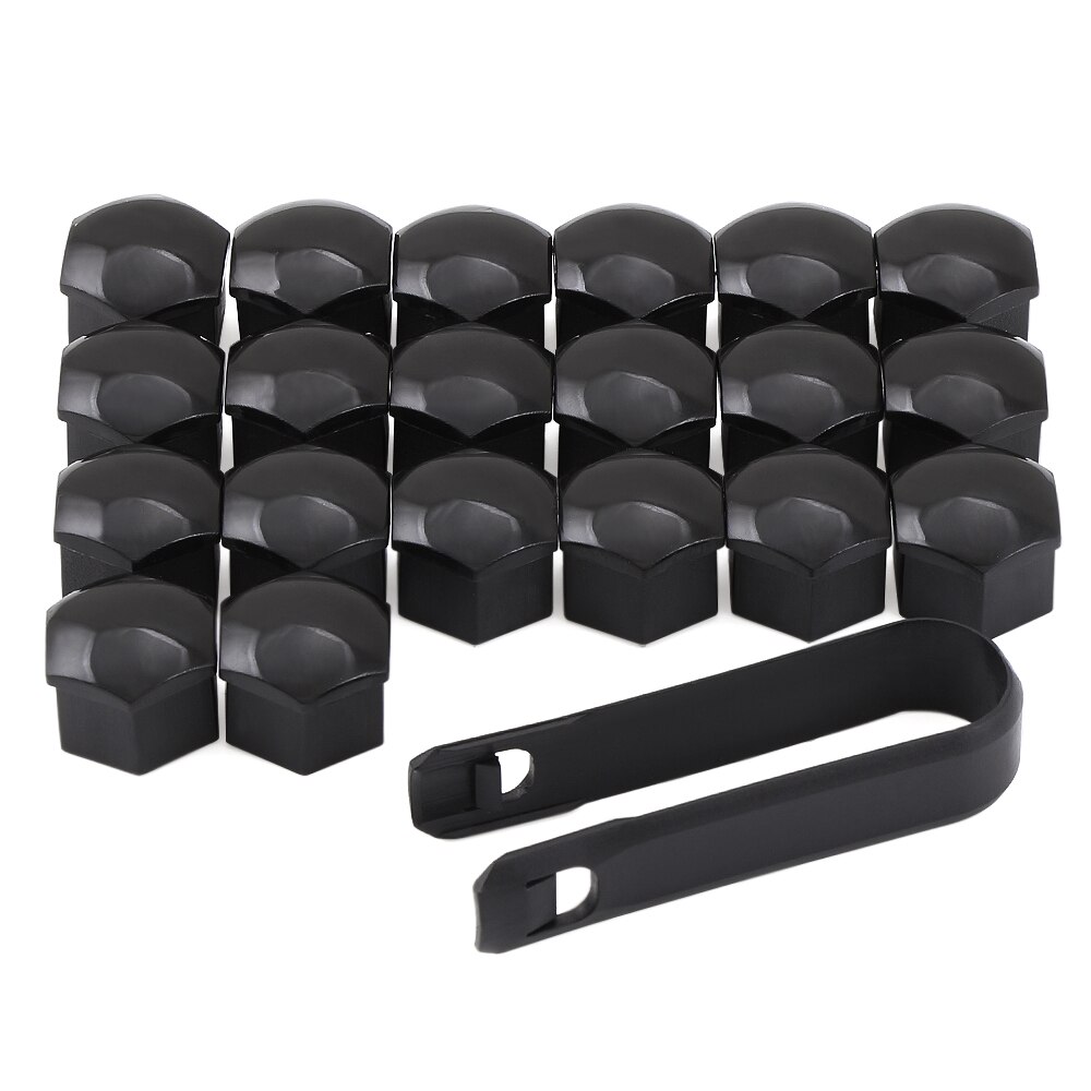 Couvercle de roue de voiture, couvercle de boulon de moyeu, capuchon de pneu automobile 17mm pour Volkswagen golf 4 5 6 7 POLO Tiguan PASSAT TOURAN Scirocco coccinelle: Black