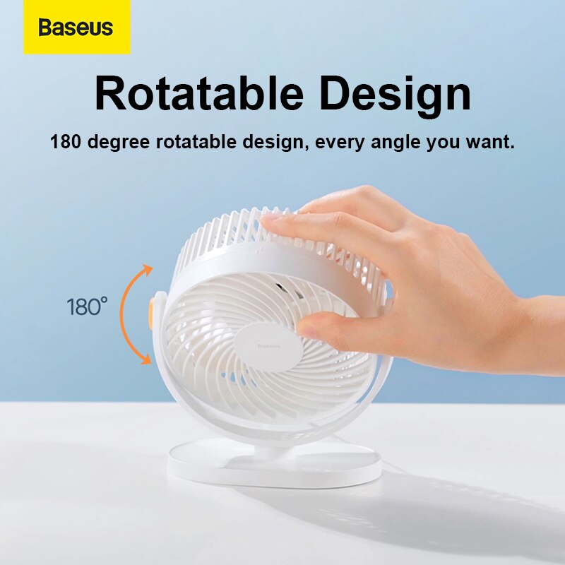 Baseus USB Fan Portable Hanging Mini Cooling Cooler Desk Fan For Home Office Speed Adjustable Desktop Table Summer Cooling Fans