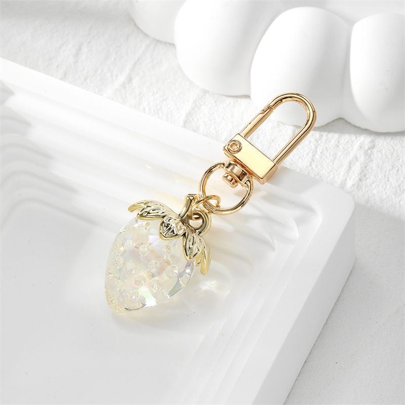 kleurrijke aardbei sleutelhanger sleutelhanger stijlvolle hanger sleutelhangers sleutelhangers ornament rugzak hangers cadeau voor sieraden: Rood