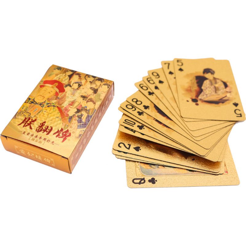 Luxury Gold Foil Poker PVC Waterproof Playing Cards Classic Magic Tricks Tool