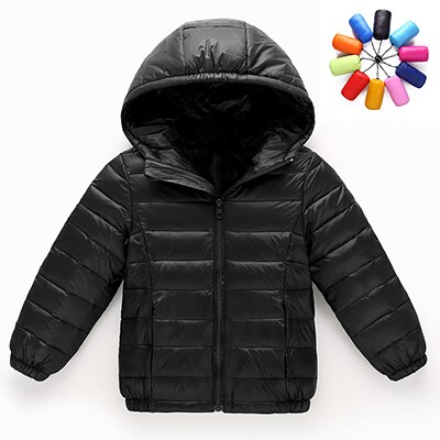 hiver garçons filles mince vers le bas coton manteau bébé enfants printemps automne doudoune enfants 3-11Y vêtements d'extérieur: Black / 6