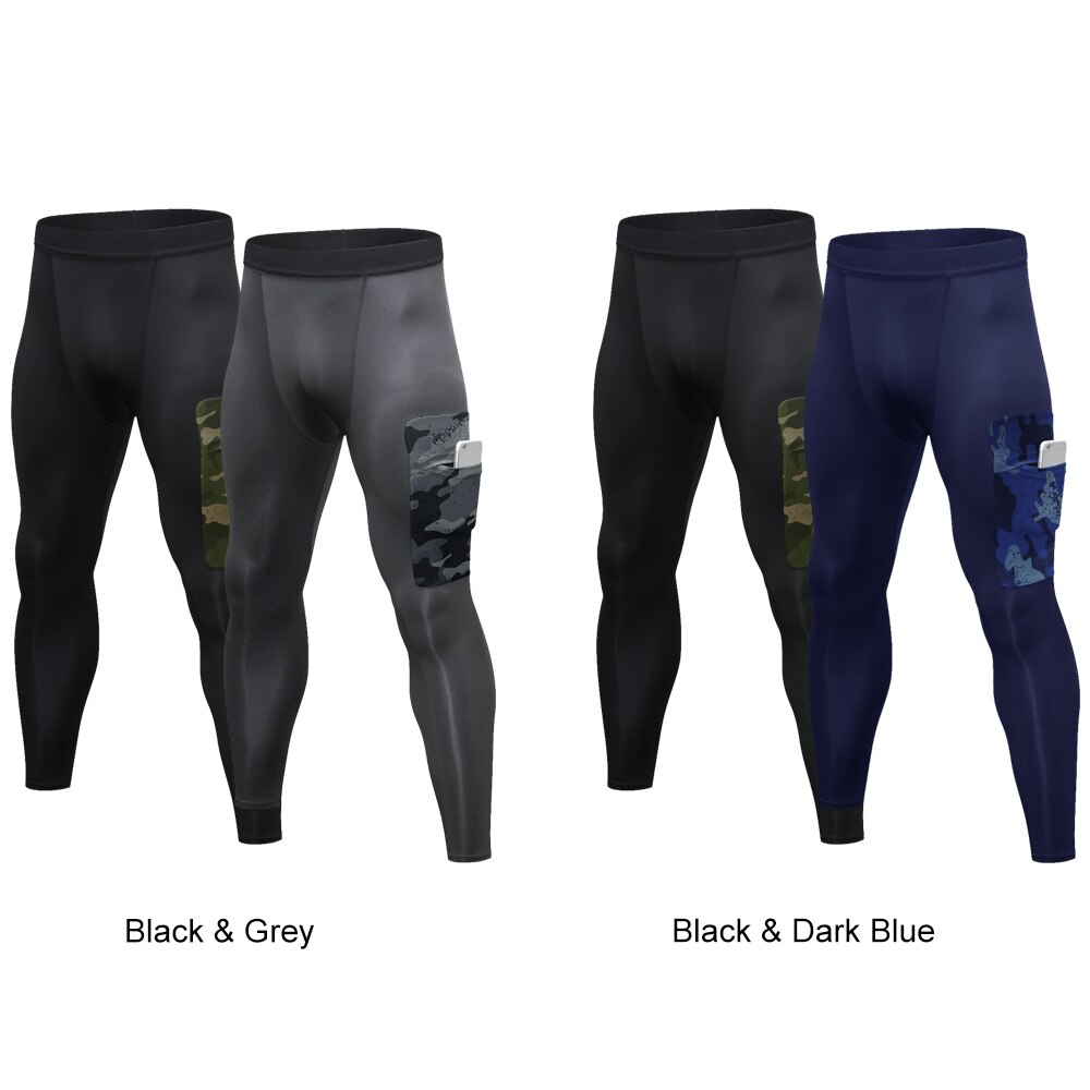 2- pack heren compressiebroeken fitnessbroeken snel drogend sport fitness sportschool workout hardlopen joggen basislaag leggings tights