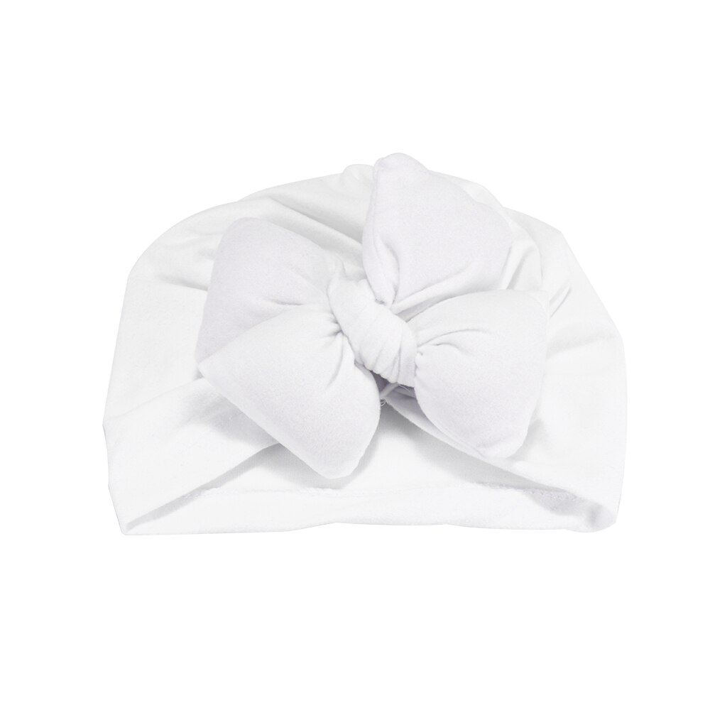 warme Leichte Baby Hütte Stirnband Harmlos Baumwolle Kleinkind Hütte Turban sot Komfortable Verknotet Hütte Bowknot Turban Haar Band: Weiß