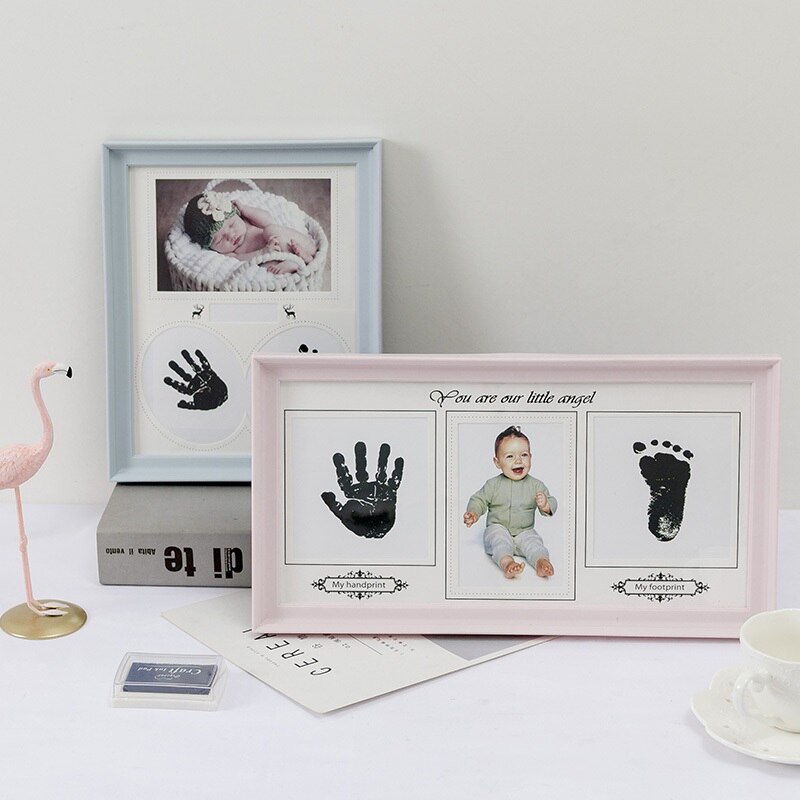 Ma Première Année Cadre Photo Bébé BRICOLAGE Handprint Empreinte 12 Mois Cadre Photo Garçon Fille Mes 1 An Artisanat D&#39;encre Enfants Cadre Photo
