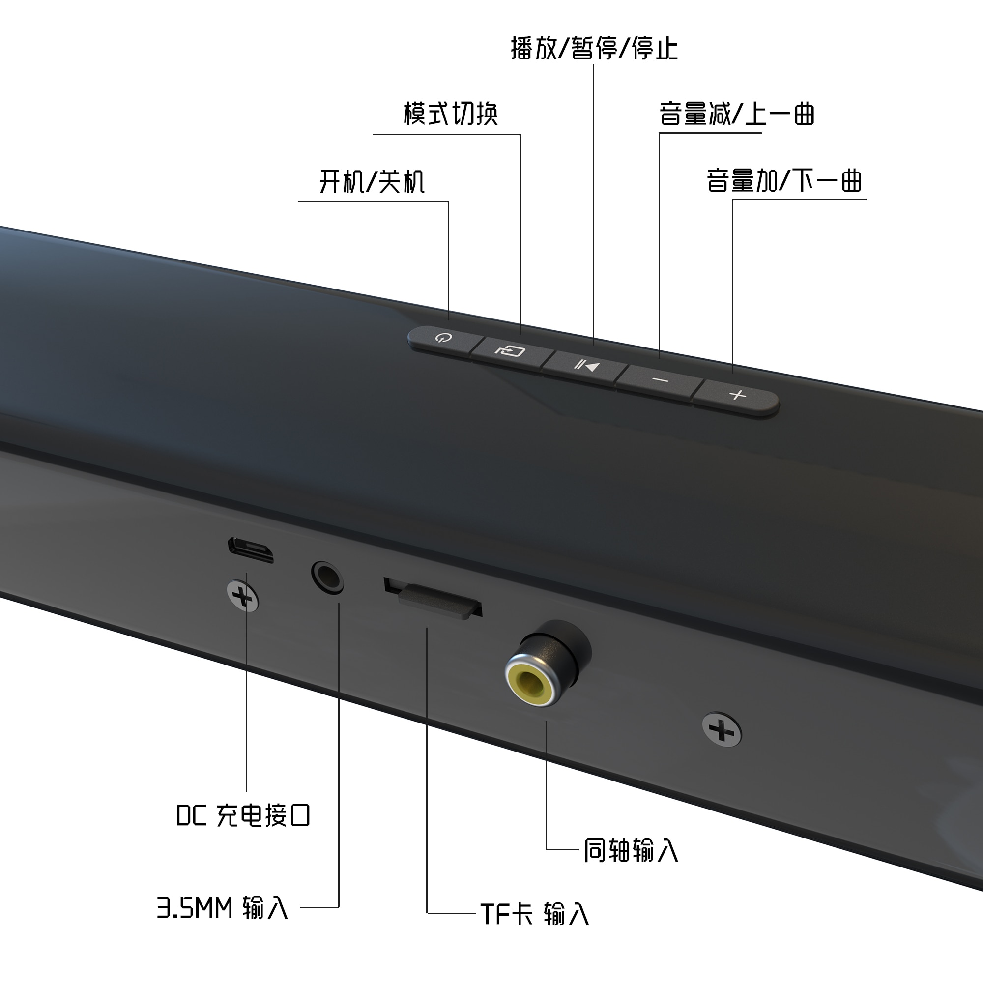 BS28D 20W TV Sound Bar Wired and Wireless Bluetooth Speaker Home Surround SoundBar for PC home Theater restauran TV Speaker