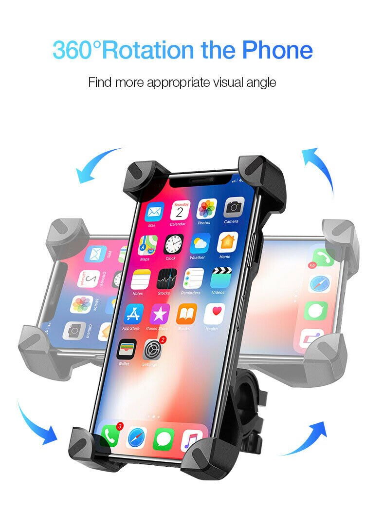 360 grad Universal Motorrad Fahrrad MTB Bike Lenker Halterung telefon Clip Ständer Halterung für 4-5,5 zoll Smart handys GPS