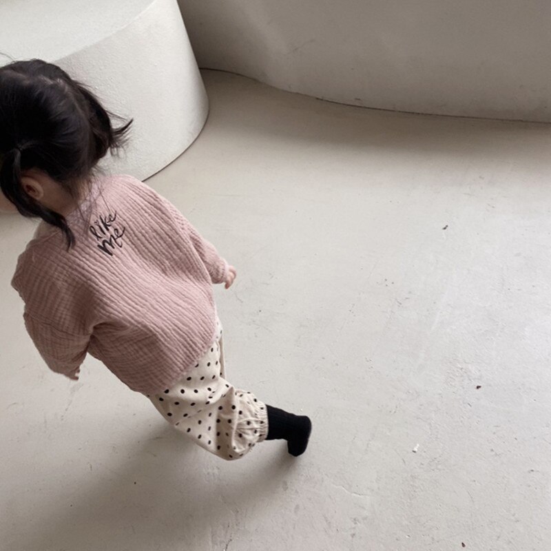 Kids Apring Herfst Broek Baby Jongens Meisjes Katoen Dot Print Zachte Broek Baby Meisjes Casual Losse Broek Kind Bodems