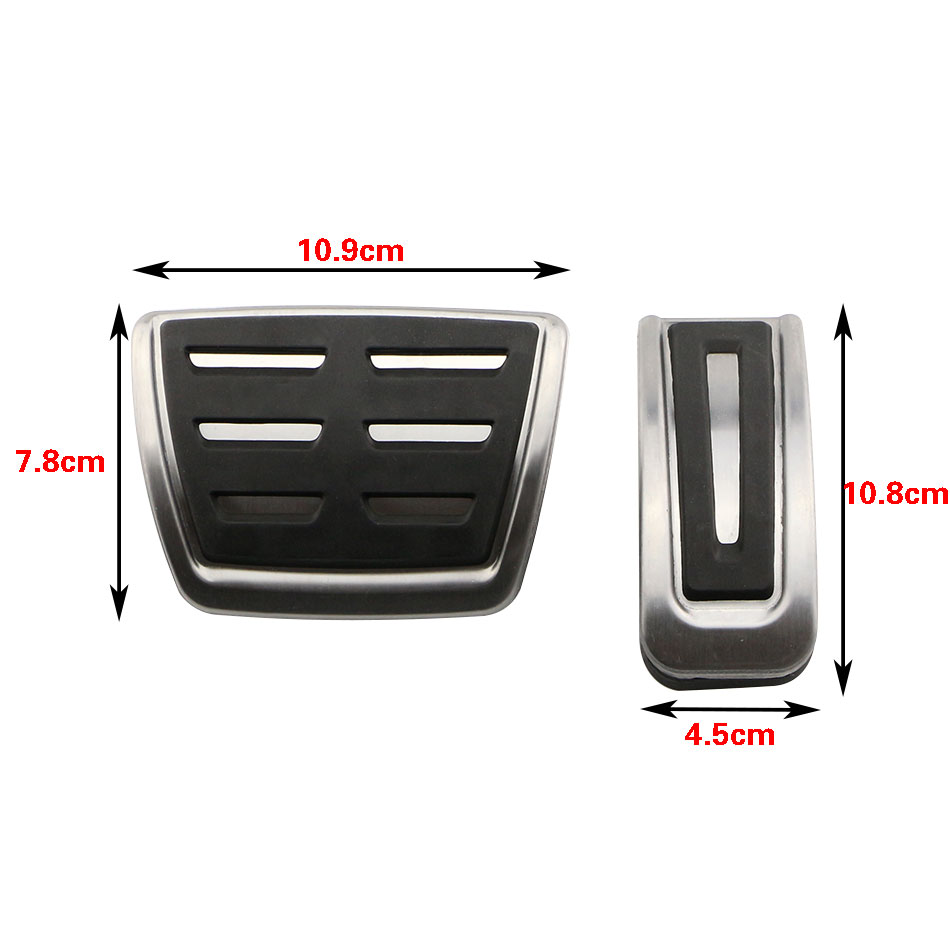 Tapa de pedales de coche de acero inoxidable, cubierta de freno de acelerador de embrague para VW Polo Golf 4 Jetta MK4 Bora para Skoda Fabia LHD Acc.: Negro