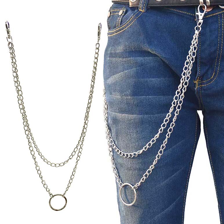 Straße Big Ring Anhänger Schlüssel Kette Rock Punk Hose Hipster Schlüssel Ketten Hose Jean Keychain HipHop Portachiavi Kpop Zubehör: 12A