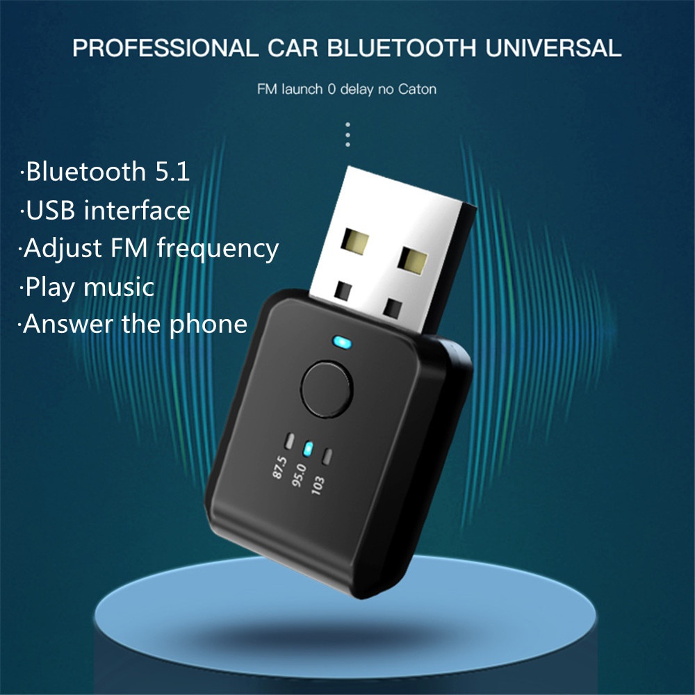 Bluetooth 5.3 Transmitter Receiver 87.5-108MHZ FM Adapter Handsfree Call Mini USB Power Car Kit Auto Wireless Audio FM Radio: Yellow