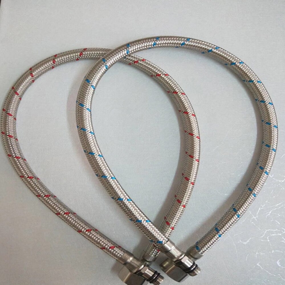 2 Stuks 80Cm Drinkwater Slang Heavy Duty Lichtgewicht Flexibele Slang Kraan Slang Connector Inlaat Rvs Wasmachine