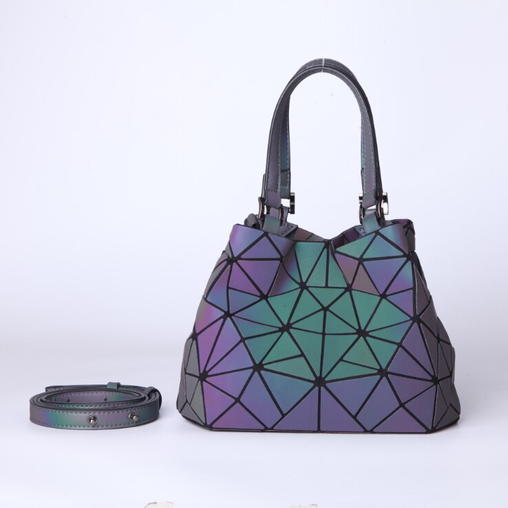 Handtas, geometrische lichtgevende damestas, opvouwbare schoudertas met diamantmotief, diverse crossbodytassen: Klein