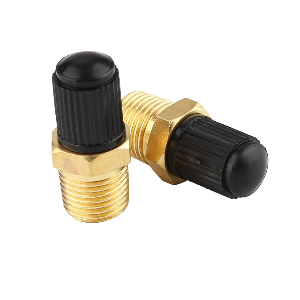 1 Pair 1/8 NPT Nickel Plated Brass Air Compressor Tank Fill Valve Schrader 1/8" Male National Pipe Thread