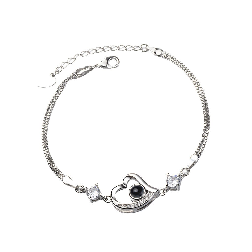 Gold Armbinde Mädchen Neue 100 Sprachen ICH Liebe Sie Valentinstag Speicher Projektion Armbänder Weihnachten