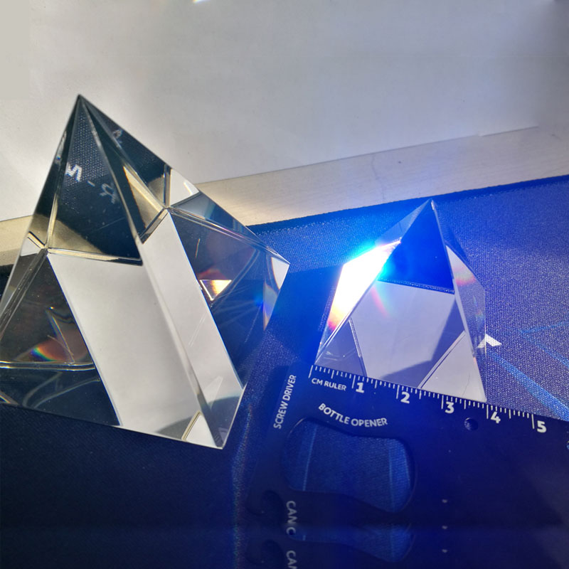 1PC Quadrangular Pyramid Prism Crystal Rainbow Optical Glass Prisma Photography Light Test Science Experiment Instruments