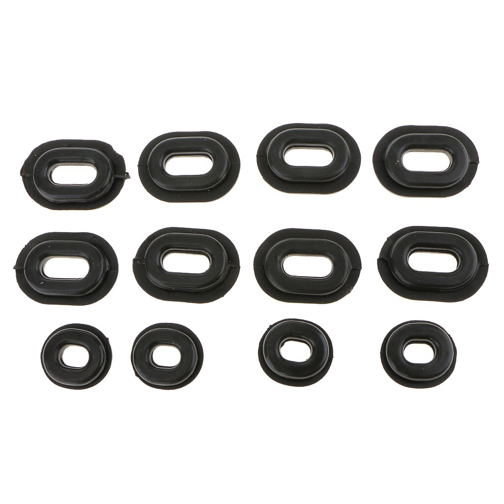 12pcs Rubber Grommets Motorcycle Side Cover Rubber Grommets Head Gasket Fairings Sets For Honda CG125 Side Panel Cover Grommets