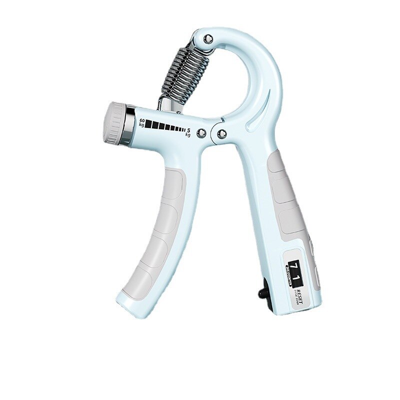 5-60KG Adjustable Fitness Hand Grip Strengthener Counter Wrist Trainer Grip Strength Exerciser Forearm Exerciser Hand Gripper: Light Blue