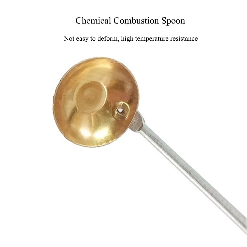 Cuchara de combustión química de cobre de 21,3 cm, 2 unidades por lote, suministros de cucharas quemadoras, herramientas de combustión para laboratorio de enseñanza de químicos