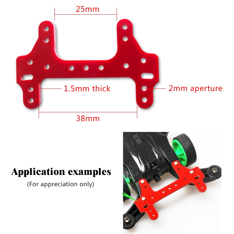 Self-made Tamiya 4WD accessori spessore 1.5 millimetri in fibra di vetro erba testa e coda di fenice multicolor