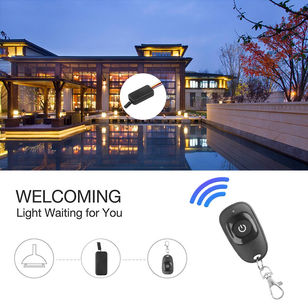 Kebidumei 433 mhz  dc 5v-12v 1ch mini relä trådlös rf fjärrkontroll switch led lamp controller med mottagare sändare