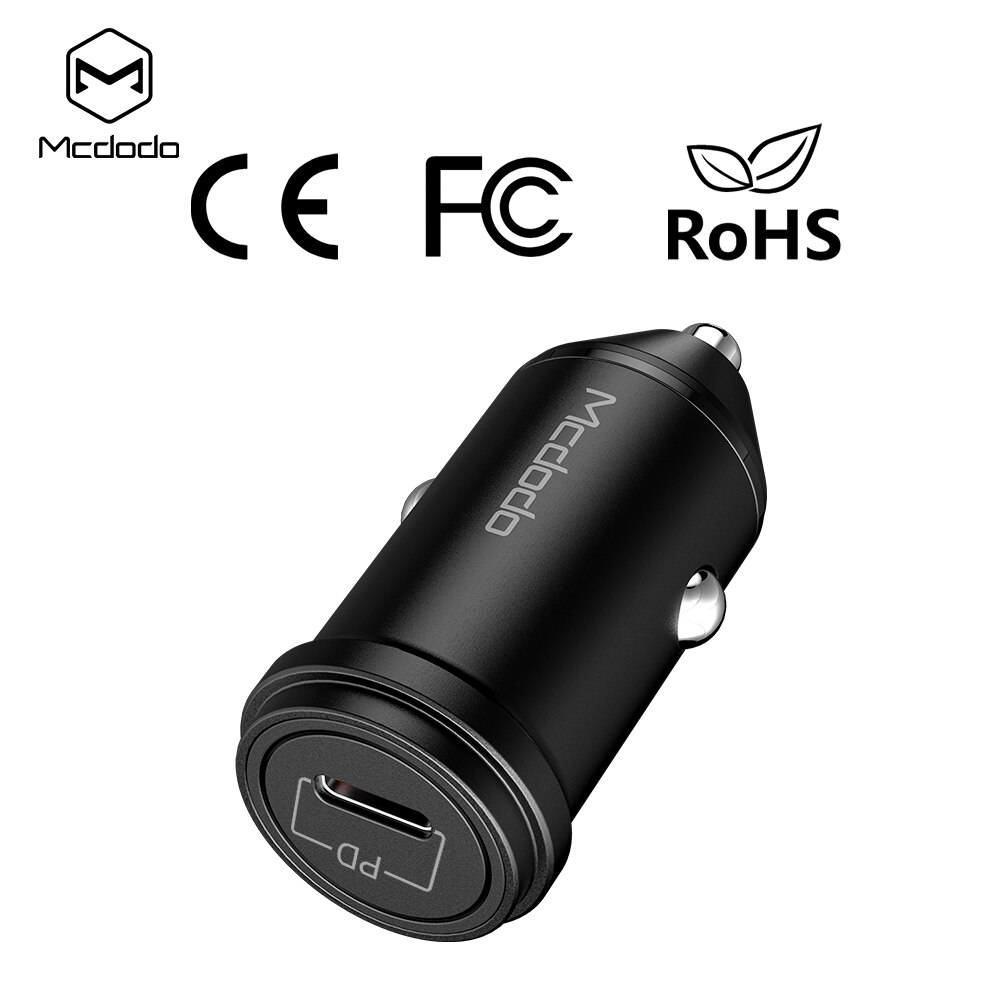 MCDODO-cargador de coche para IPhone, 18W, tipo C, PD, carga rápida