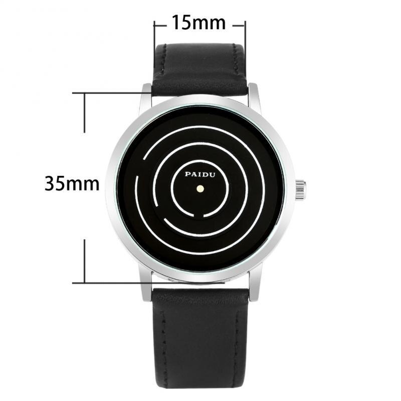 Sport polshorloge coole draaitafel wijzerplaat casual horloges pu leren band quartz dames eenvoudig heren relogio