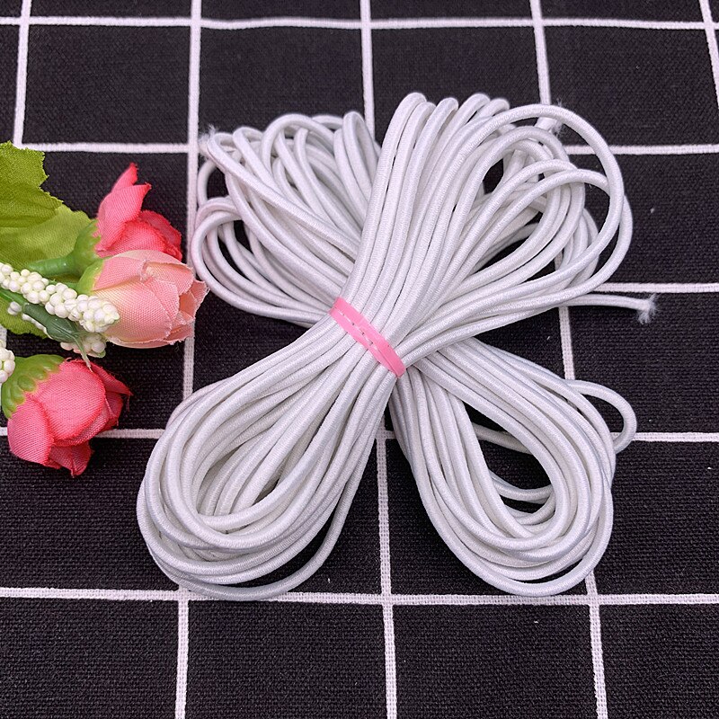 5 Yards/Lot 1.5 2.0 2.5 3.0Mm Wit Hight-Elastische Bands Spool Naaien Band Ronde Elastisch Koord diy Handgemaakte Naaien Materialen