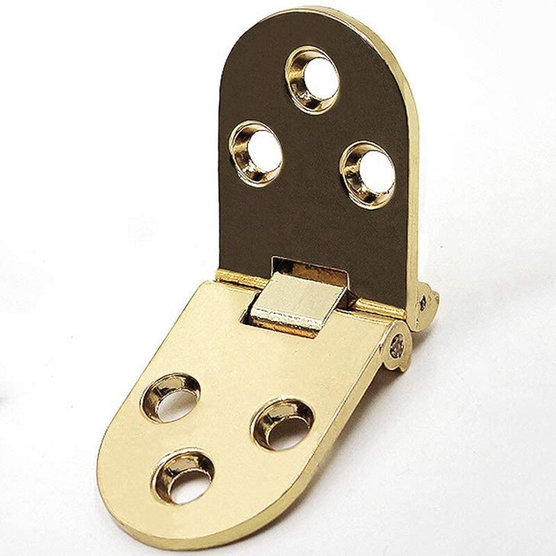 4Pcs Pure Copper Half-Circle Folding Hinge Thickened Table Top Hinge 180 Degree Flap Hinge Including Screws